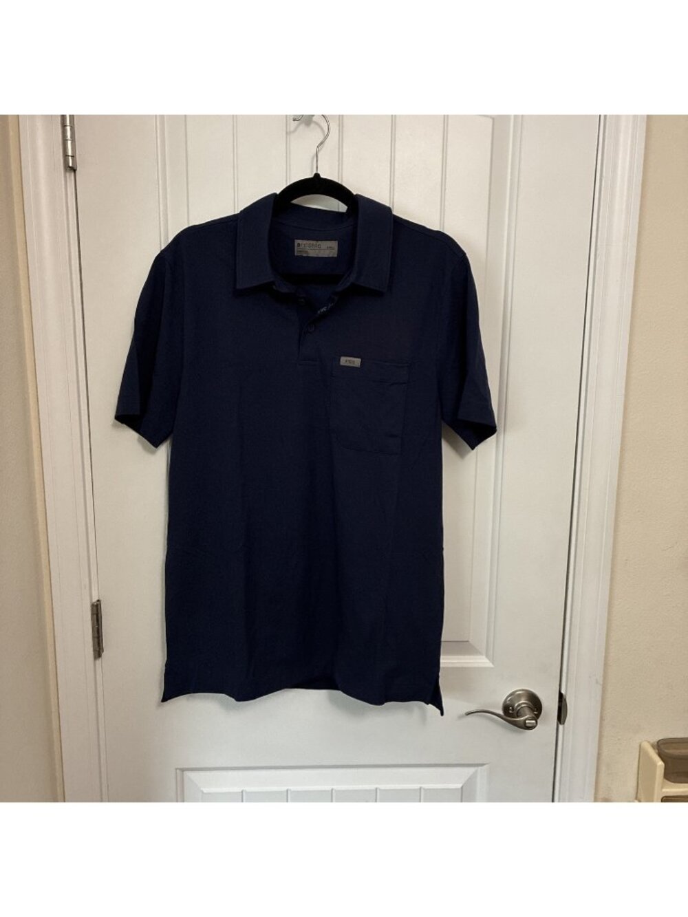 Figs Pro Technical Pique Scrub Polo In Navy Size Small Chest 40”